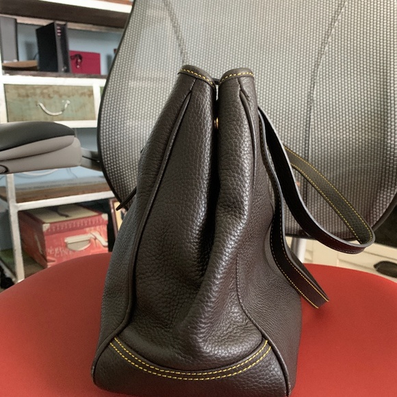 Dooney & Bourke Large Dark Brown Leather Bag - Picture 3 of 9